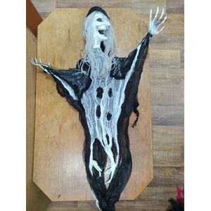 130 cm hosszú fekete-fehér ruhás boszorkány, parti dekoráció - Halloween - ÚJ kép
