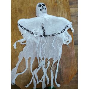 95 cm hosszú fehér ruhás múmia, zombi, világít a szeme - Halloween - ÚJ kép