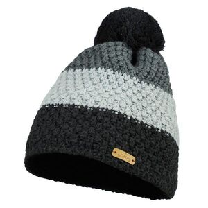 Bontis Háromszínű kötött téli sapka pomponnal - Antracit / világos szürke / középszürke | unisex kép
