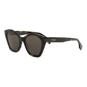 FENDI Lettering Havana Geometric Sunglasses ONE SIZE (54) Havana Férfi Napszemüvegek kép