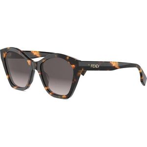 FENDI Lettering Havana Geometric Sunglasses ONE SIZE (54) Havana Férfi Napszemüvegek kép