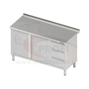Pracovný stôl so zásuvkami - 2x otváracie dvere 1600x600x850mm vyobraziť