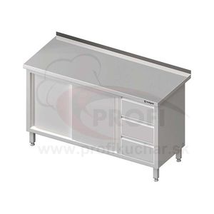 Pracovný stôl so zásuvkami -posuvné dvere 1200x700x850mm vyobraziť