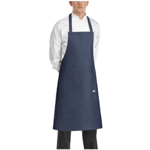 EGOCHEF Kuchárska zástera ku krku EGOchef s vreckom - JEANS 70x90 cm vyobraziť