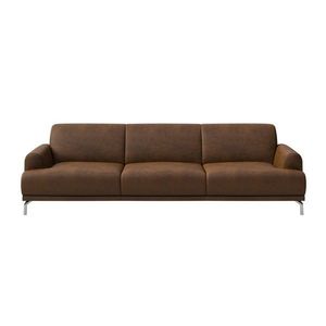 Hnedá pohovka z imitácie kože MESONICA Puzo, 240 cm vyobraziť
