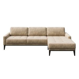 Béžová rohová pohovka z imitácie kože MESONICA Musso Tufted, pravý roh vyobraziť