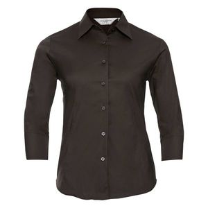 RUSSELL COLECTION Dámska čašnícka košeľa Russel 3/4 rukáv - 4 farby Hnedá, XL vyobraziť