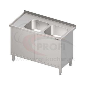 STALGAST Umývací stôl krytovaný s drezom 500x500mm - posuvné dvere 1900x700x850mm vyobraziť