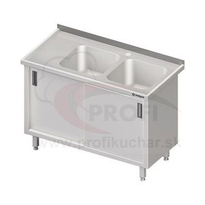 Umývací stôl krytovaný s drezmi 500x500mm - posuvné dvere 1300x700x850mm vyobraziť