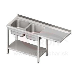 Umývací stôl s priestorom pre podstolovú umývačku, dvojdrez – PRAVÝ 2200mm vyobraziť