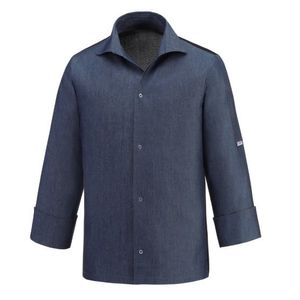 EGOCHEF Kuchársky rondon EGOchef VIP s košeľovým strihom UNISEX - jeans - dlhý rukáv XXXL vyobraziť