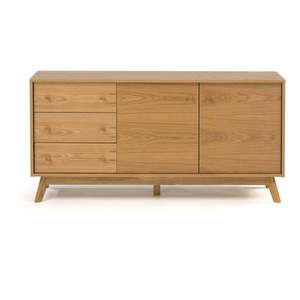 Nízka komoda v dekore duba v prírodnej farbe 149x75 cm Kensal – Woodman vyobraziť