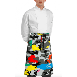 EGOCHEF Kuchárska zástera EGOchef nízka s vreckom - farebný maskáč 70 x 70 cm vyobraziť