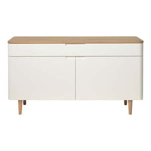 Nízka komoda z dreva bieleho duba Unique Furniture Amalfi vyobraziť