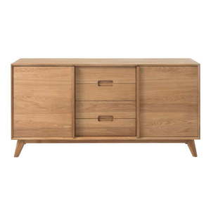 Nízka komoda v dekore duba v prírodnej farbe 160x80 cm Rho – Unique Furniture vyobraziť