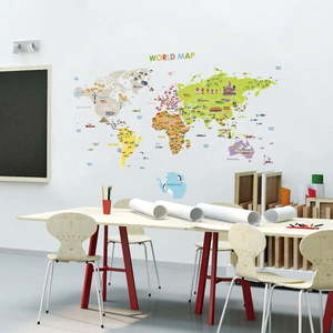 Detská samolepka na stenu 120x150 cm Giant World Map – Ambiance vyobraziť