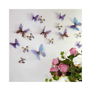 Sada 18 modrých adhezívnych 3D samolepiek Ambiance Butterflies vyobraziť