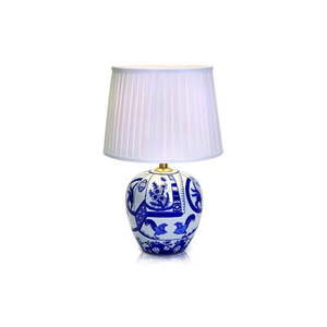 Modro-biela stolová lampa Markslöjd Goteborg, výška 48 cm vyobraziť