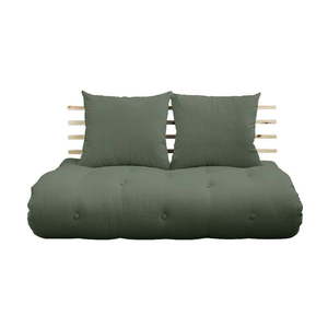 Rozkladacia pohovka so zeleným poťahom Karup Design Shin Sano Natural/Olive Green vyobraziť