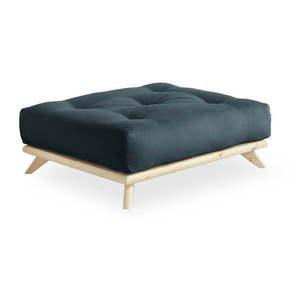 Podnožka s modrým poťahom Karup Design Senza Natural/Petrol Blue vyobraziť