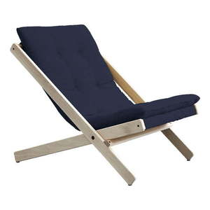 Tmavomodré skladacie kreslo z bukového dreva Karup Design Boogie Raw/Navy vyobraziť