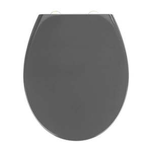 Tmavosivé WC sedadlo s jednoduchým zatváraním Wenko Samos, 44, 5 x 37, 5 cm vyobraziť