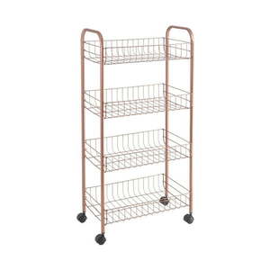 Kovový pojazdný regál v medenej farbe 41x84 cm Ascona – Metaltex vyobraziť