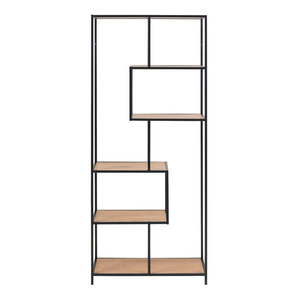 Čierna/prírodná knižnica v dekore duba 77x185 cm Seaford – Actona vyobraziť