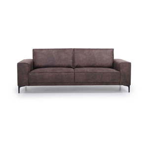 Hnedá pohovka z imitácie kože 224 cm Copenhagen – Scandic vyobraziť