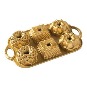 Forma na 6 minibáboviek v zlatej farbe Nordic Ware Minimix, 800 ml vyobraziť