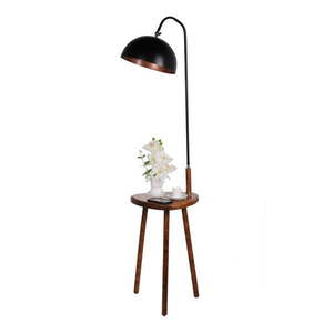 Čierna stojacia lampa s odkladacím stolíkom Opviq lights vyobraziť