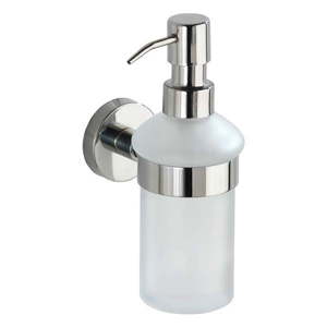 Nástenný sklenený dávkovač mydla v lesklej striebornej farbe 200 ml Bosio – Wenko vyobraziť