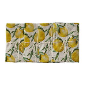 Súprava 4 ks látkových obrúskov s prímesou ľanu Really Nice Things Lemons, 43 x 43 cm vyobraziť