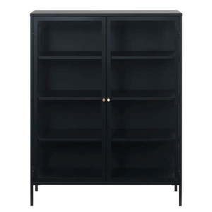 Čierna kovová vitrína 110x140 cm Carmel – Unique Furniture vyobraziť