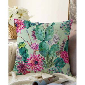 Zelená obliečka na vankúš s prímesou bavlny Minimalist Cushion Covers Cactus, 55 x 55 cm vyobraziť