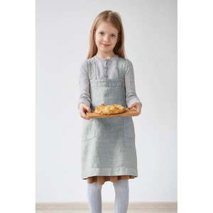 Detská sivá ľanová zástera Linen Tales Pinafore, 72 x 45 cm vyobraziť