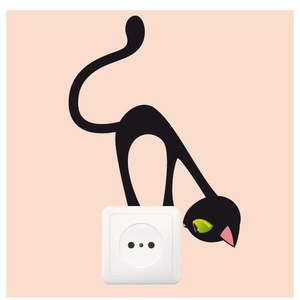 Samolepka Ambiance Curious Cat, 17 × 12 cm vyobraziť