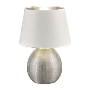 Biela stolová lampa z keramiky a tkaniny Trio Luxor, výška 35 cm vyobraziť
