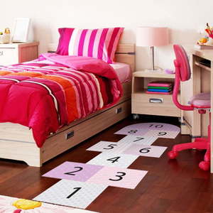 Adhezívny vinylový detský koberec Ambiance Hopscotch Girly vyobraziť