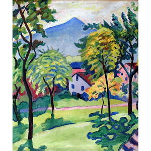 Reprodukcia obrazu August Macke - Tegernsee Landscape, 50 × 60 cm vyobraziť
