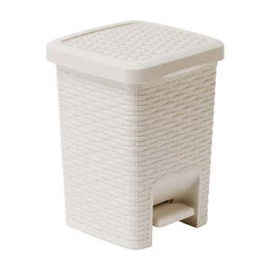 Krémovobiely kúpeľňový pedálový kôš Addis Rattan Pedal Bin Calico, 6 l vyobraziť