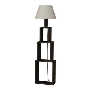 Antracitová voľne stojacia lampa so svetlosivým tienidlom Homitis Tower vyobraziť