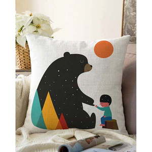 Obliečka na vankúš s prímesou bavlny Minimalist Cushion Covers Bear, 55 x 55 cm vyobraziť