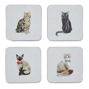 Súprava 4 modrých podnosov Cooksmart ® Curious Cats vyobraziť