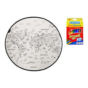 Vyfarbovací detský koberec Butter Kings Colouring World, ø 130 cm vyobraziť