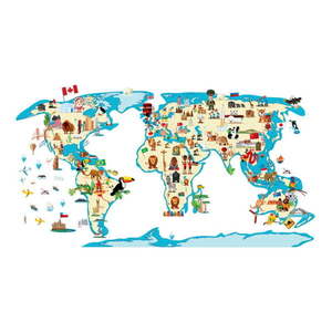 Detská mapa 110x60 cm World Map Ethnic Tour – Ambiance vyobraziť