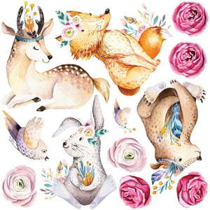 Nástenné detské samolepky Ambiance Cute Forest Animals vyobraziť