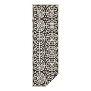 Čierno-krémový vonkajší koberec NORTHRUGS Jardin, 80 x 250 cm vyobraziť