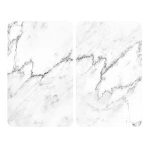 Súprava 2 sklenených krytov na sporák Wenko Marble, 52 × 30 cm vyobraziť