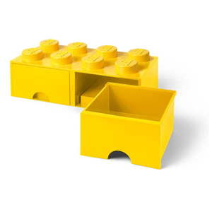 Žltý úložný box s dvoma zásuvkami LEGO® vyobraziť